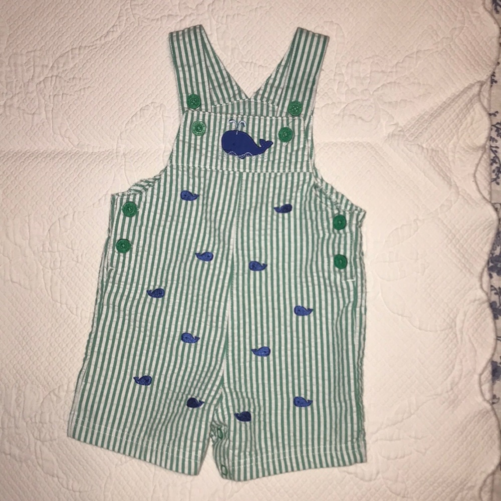 12-month shorts overalls with snap crotch